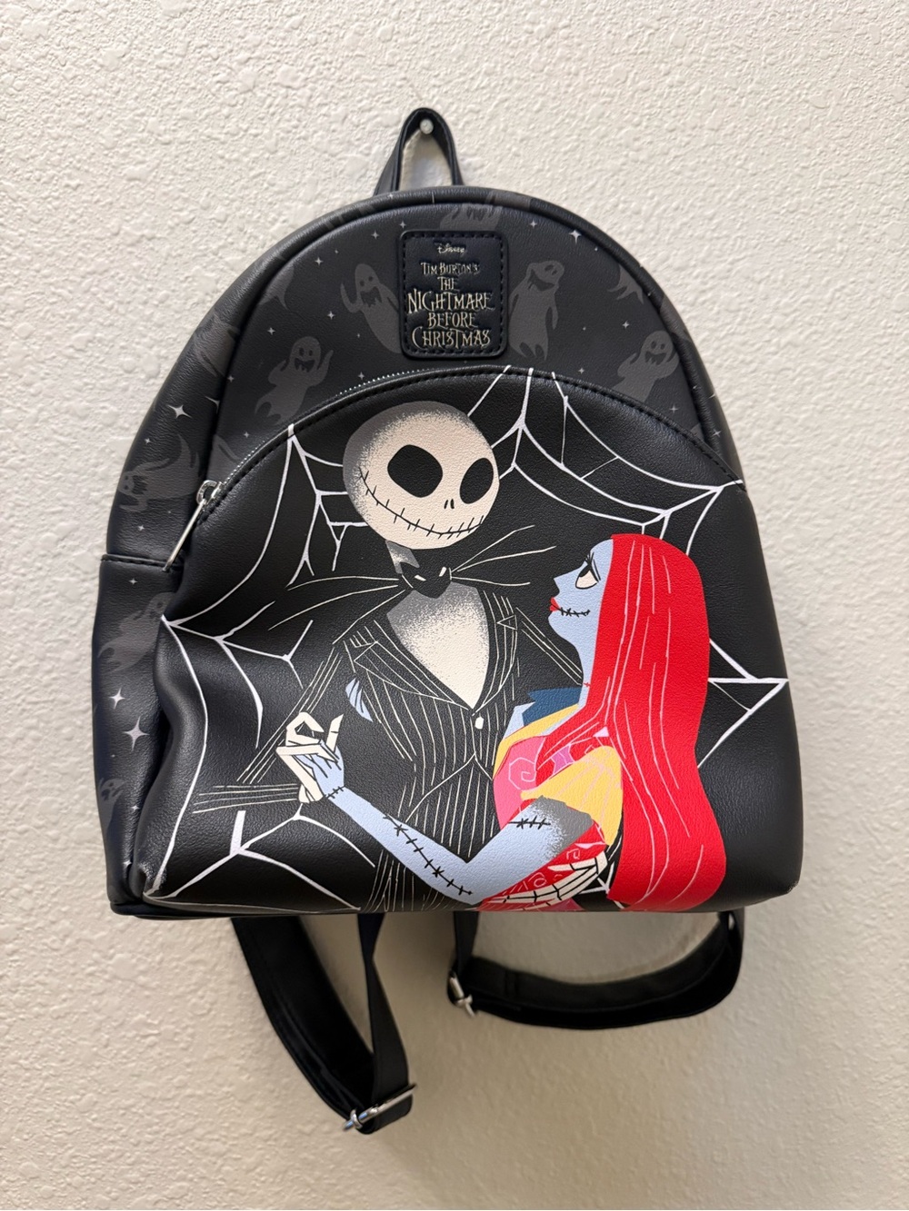 Loungefly The Nightmare Before Christmas Jack & Sally Black Red Mini Backpack